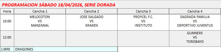 PROGRAMACION SERIE DORADA