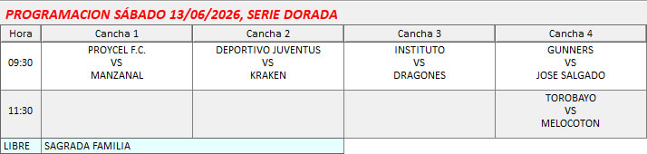 PROGRAMACION SERIE DORADA